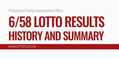 6/58 lotto result yesterday|6/58 Lotto Result Summary, 6/58 Lotto Result History.